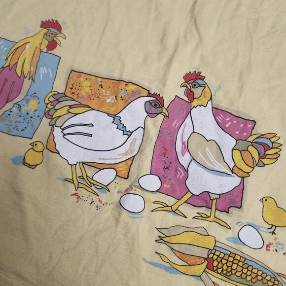 Vintage Hanes Colorful Chickens Women's Long Sleep Shirt Washington St. One Size - Picture 5 of 9